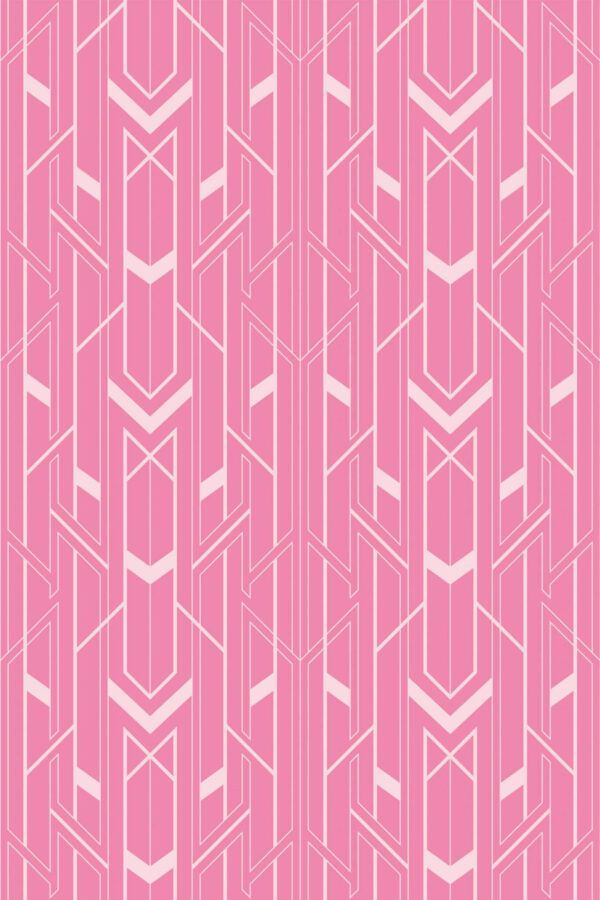 Pattern repeat of Radiant Pink Deco removable wallpaper design