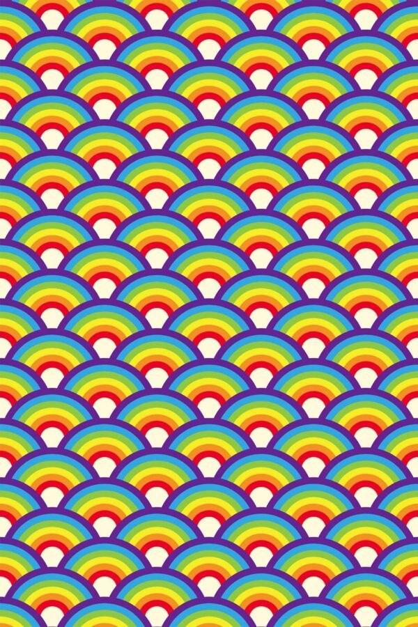 Pattern repeat of Rainbow spears removable wallpaper design