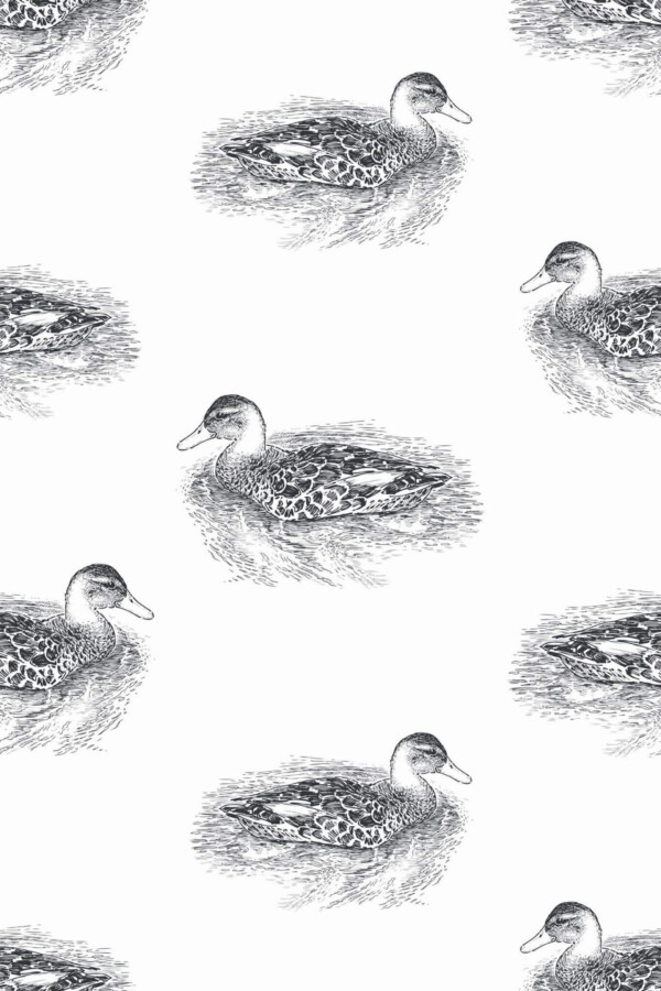 Pattern repeat of Realistic duck removable wallpaper design