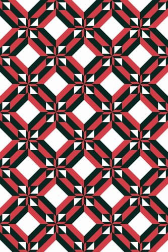 Pattern repeat of Red and black geometric ornament removable wallpaper design