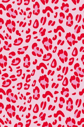 Pattern repeat of Red and pink leopard pattern removable wallpaper design