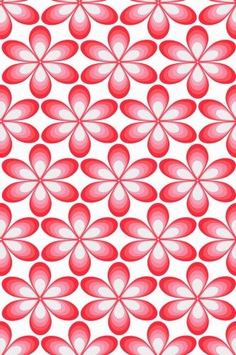 Pattern repeat of Red and pink retro floral removable wallpaper design