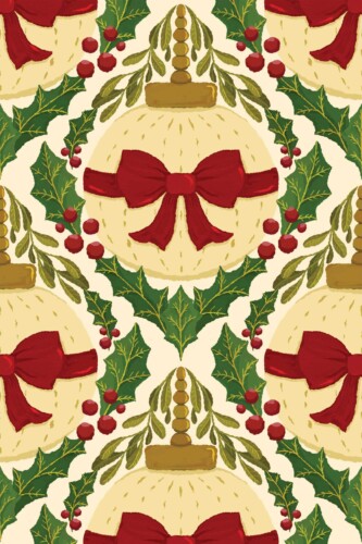 Fancy Walls Bows and Bubbles Red Beige traditional wallpaper