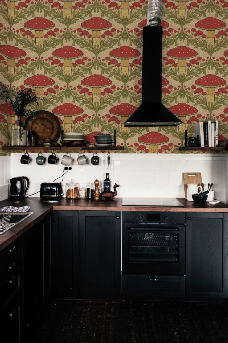 Fancy Walls Heritage Mushroom in Red Beige self-adhesive wallpaper