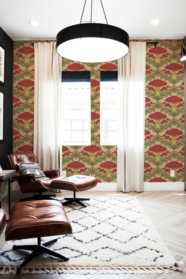 Fancy Walls Heritage Mushroom in Red Beige peel and stick wallpaper