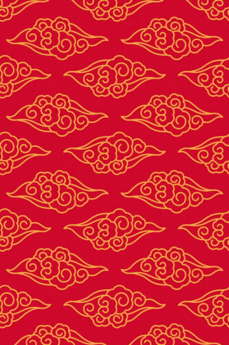 Pattern repeat of Red china pattern removable wallpaper design