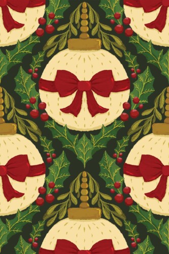 Fancy Walls Bows and Bubbles Red Dark peel and stick wallpaper