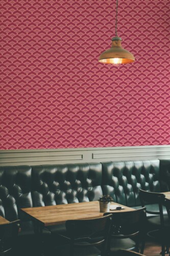 Fancy Walls Red Geometric wallpaper for walls in restaurant settings