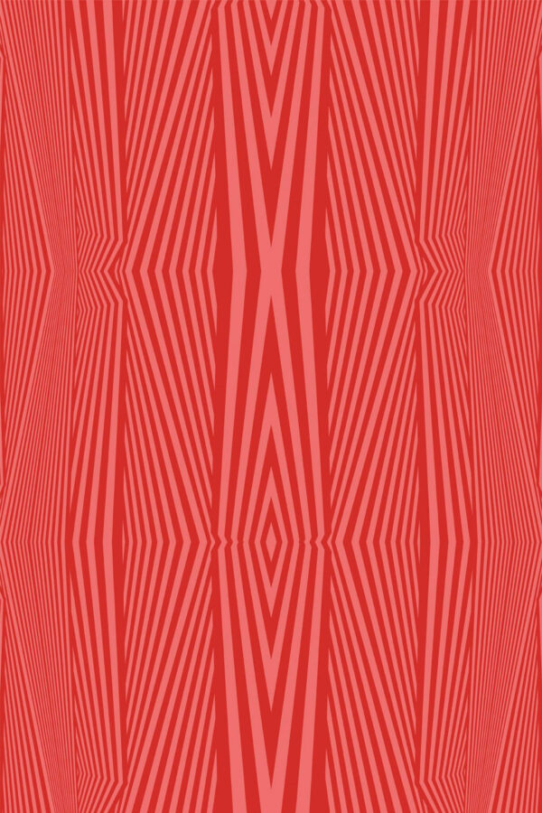 Pattern repeat of Red Geometry Bliss removable wallpaper design
