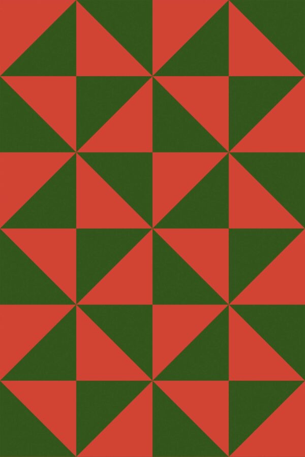 Fancy Walls Red and Green Triangles traditional wallpaper