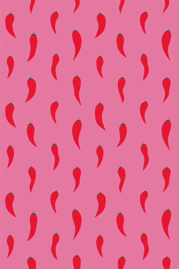 Pattern repeat of Red hot chili peppers removable wallpaper design