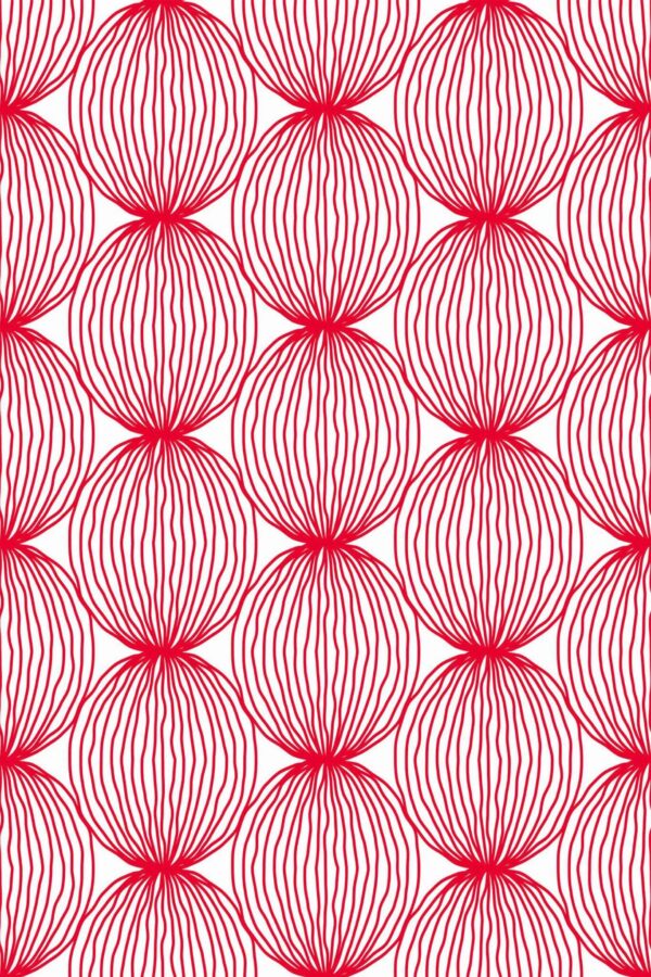 Pattern repeat of Red kitchen backsplash removable wallpaper design