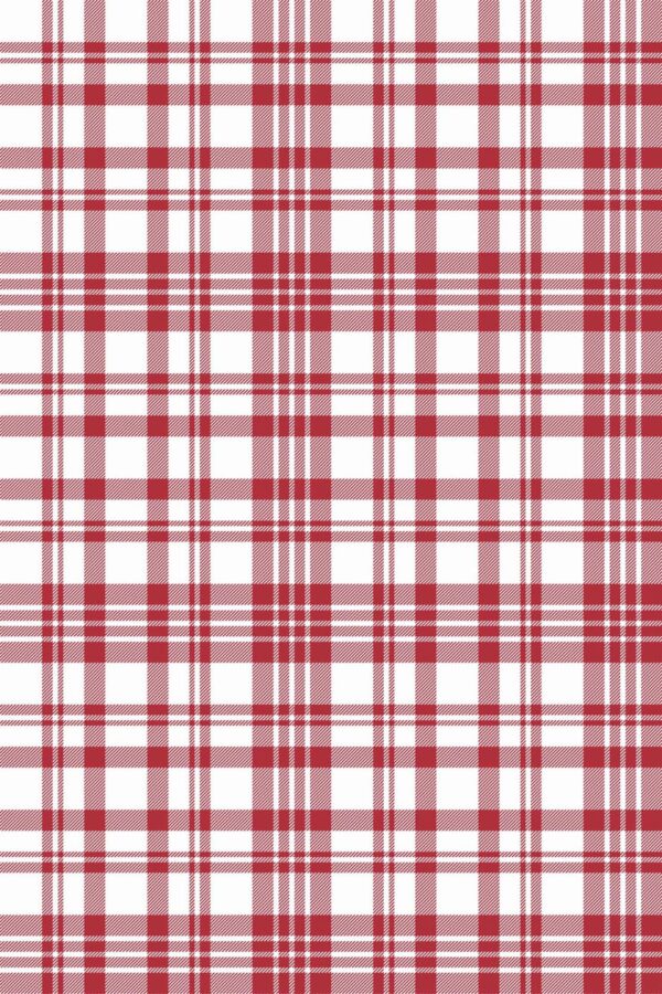 Pattern repeat of Red plaid removable wallpaper design