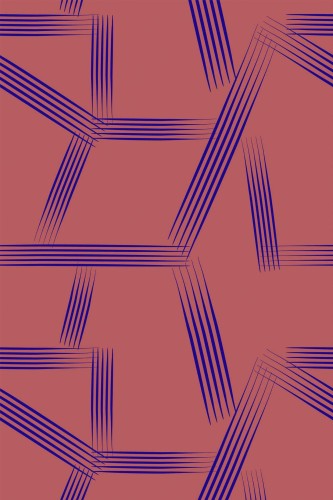 Pattern repeat of Red striped removable wallpaper design