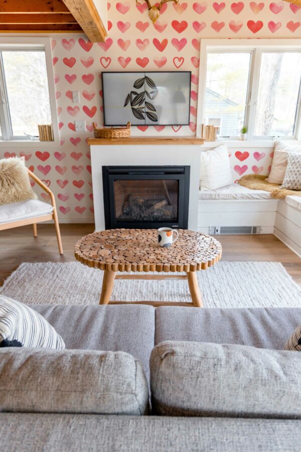 Unpasted Red Watercolor Heart Wallpaper for Walls by Fancy Walls