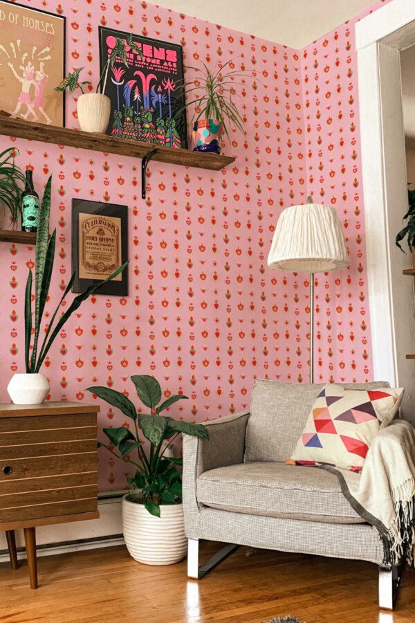 Removable Enchanted Tarot Hearts Wallpaper by Fancy Walls