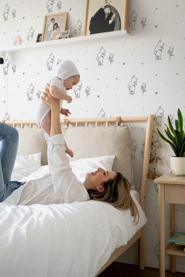 Fancy Walls Peel and Stick Wallpaper in BearPiglet Design