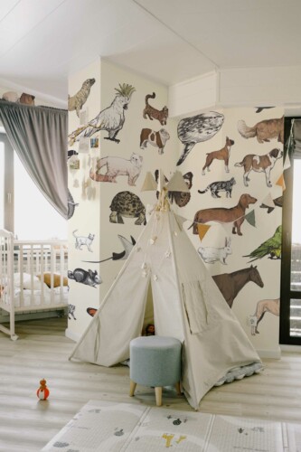 Wall mural peel and stick with Vibrant Fauna theme by Fancy Walls