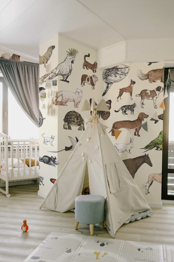Wall mural peel and stick with Vibrant Fauna theme by Fancy Walls