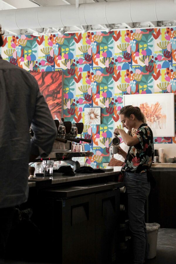 Fancy Walls Peel and Stick Wallpaper in FloralVivid Design