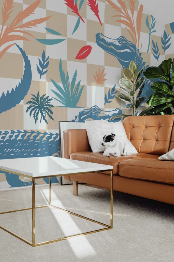 Colorful Crocodile Charm mural for wall by Fancy Walls