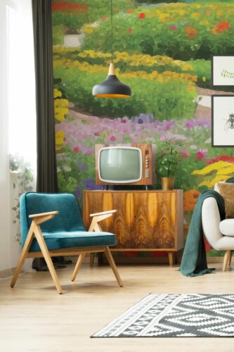 Removable wall mural with Vibrant Gray Garden design by Fancy Walls