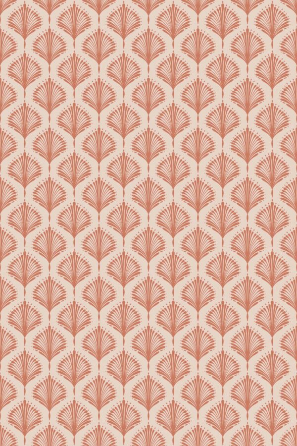 Art Deco Terracotta pink self-adhesive wallpaper by Fancy Walls.