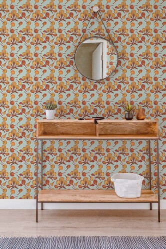 Traditional wallpaper in Beautiful Seamless Floral on Sage pattern by Fancy Walls.