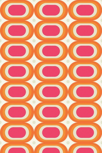Pattern repeat of Retro 60’s removable wallpaper design