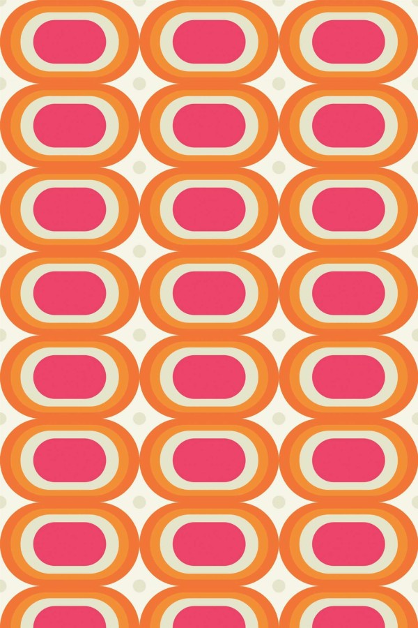 Pattern repeat of Retro 60’s removable wallpaper design