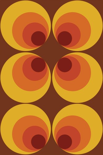 Pattern repeat of Retro 70s circle removable wallpaper design