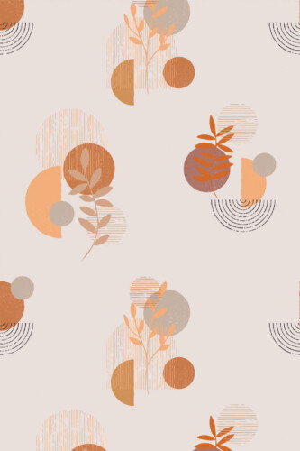 Pattern repeat of Retro boho removable wallpaper design