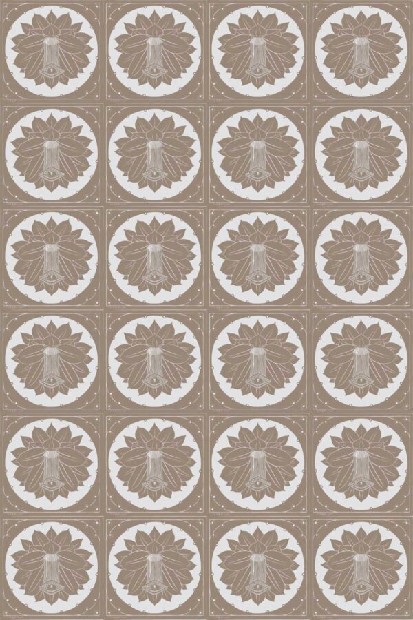 Fancy Walls unpasted wallpaper featuring a Retro Brown Floral design.