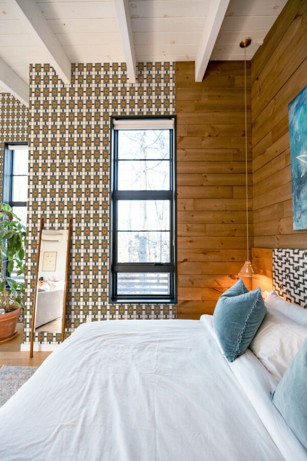 Earthy Retro Waves removable wallpaper from Fancy Walls