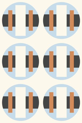 Pattern repeat of Retro circle removable wallpaper design