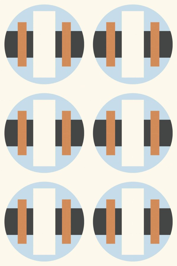 Pattern repeat of Retro circle removable wallpaper design