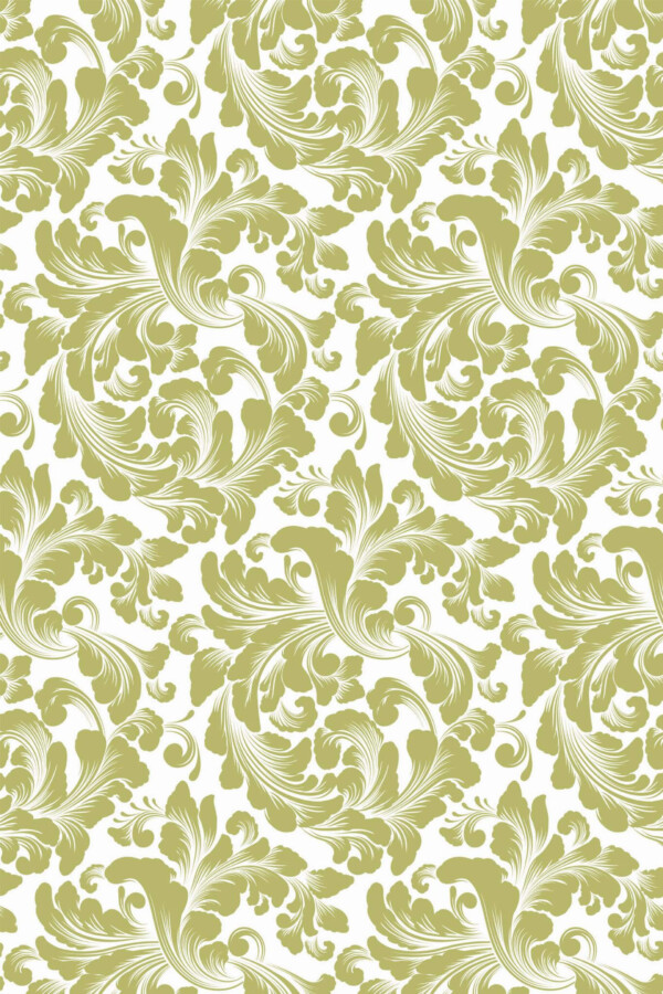 Pattern repeat of Retro damask removable wallpaper design