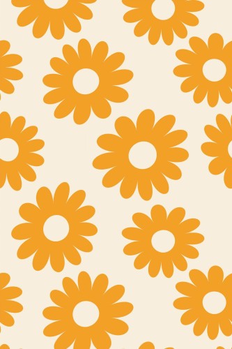 Pattern repeat of Retro floral removable wallpaper design