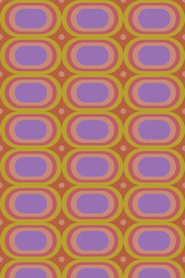 Fancy Walls Retro Funky Purple and Brown traditional wallpaper