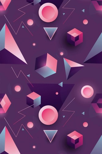 Pattern repeat of Retro futuristic removable wallpaper design