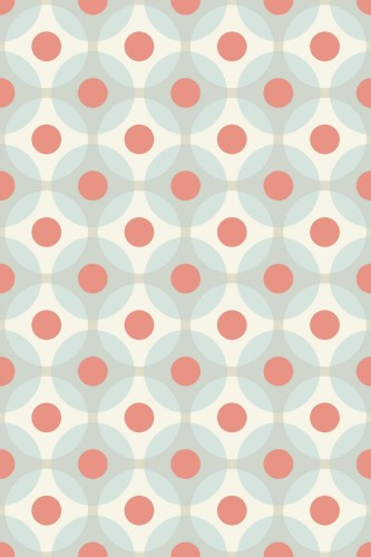 Pattern repeat of Retro geometric dotted removable wallpaper design