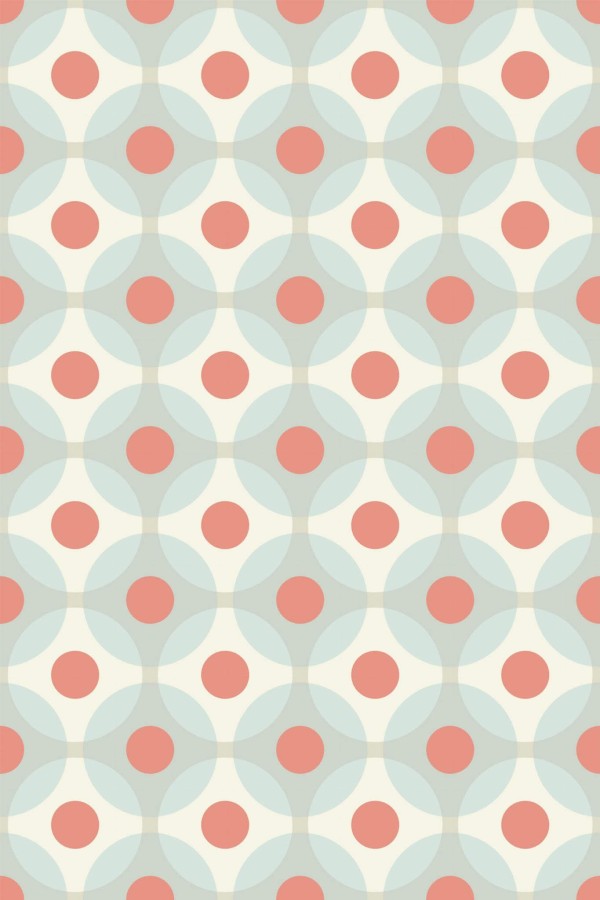 Pattern repeat of Retro geometric dotted removable wallpaper design