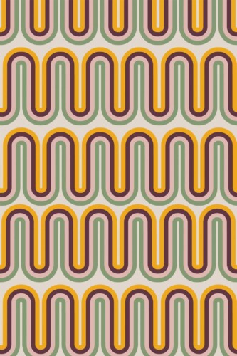 Pattern repeat of Retro groovy removable wallpaper design