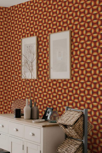 Scandinavian style bedroom decorated with Retro kitchen peel and stick wallpaper