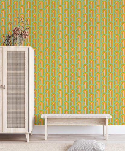 retro multicolor traditional wallpaper