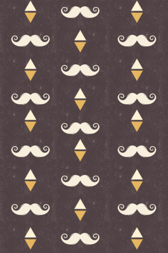 Pattern repeat of Retro mustache barber removable wallpaper design