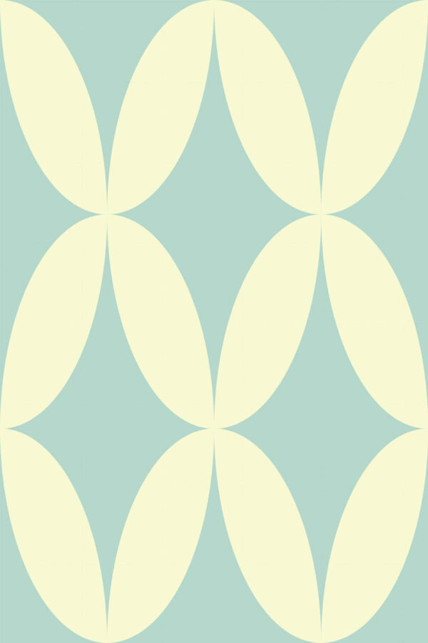 Pattern repeat of Retro oval removable wallpaper design