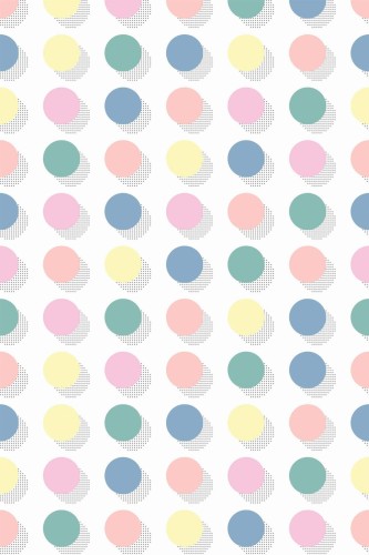 Pattern repeat of Retro pastel dots removable wallpaper design