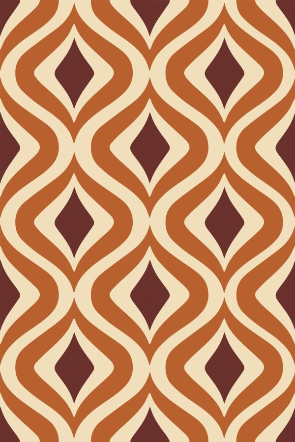 Pattern repeat of Retro removable wallpaper design