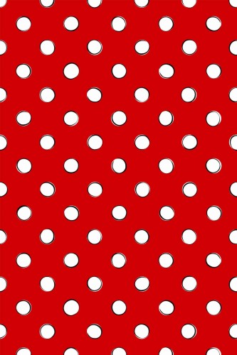 Pattern repeat of Retro red and white polka dot removable wallpaper design